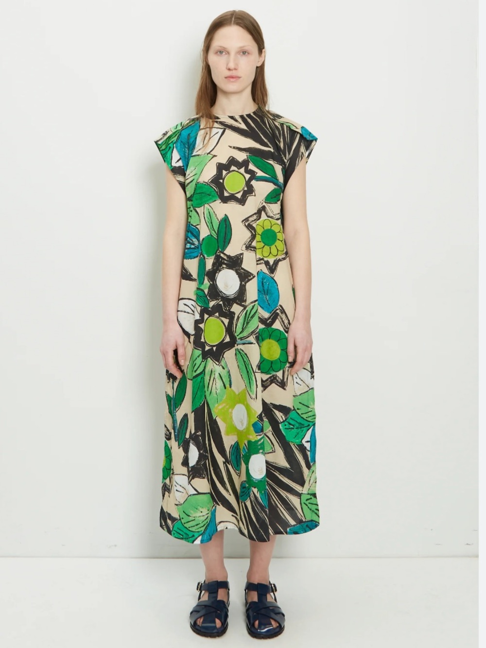 Sofie D’Hoore Dimi A-Line Dress - Green Flower
